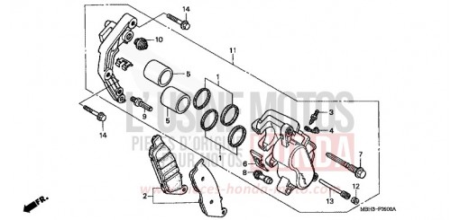 FRONT BRAKE CALIPER VT1100C3W de 1998